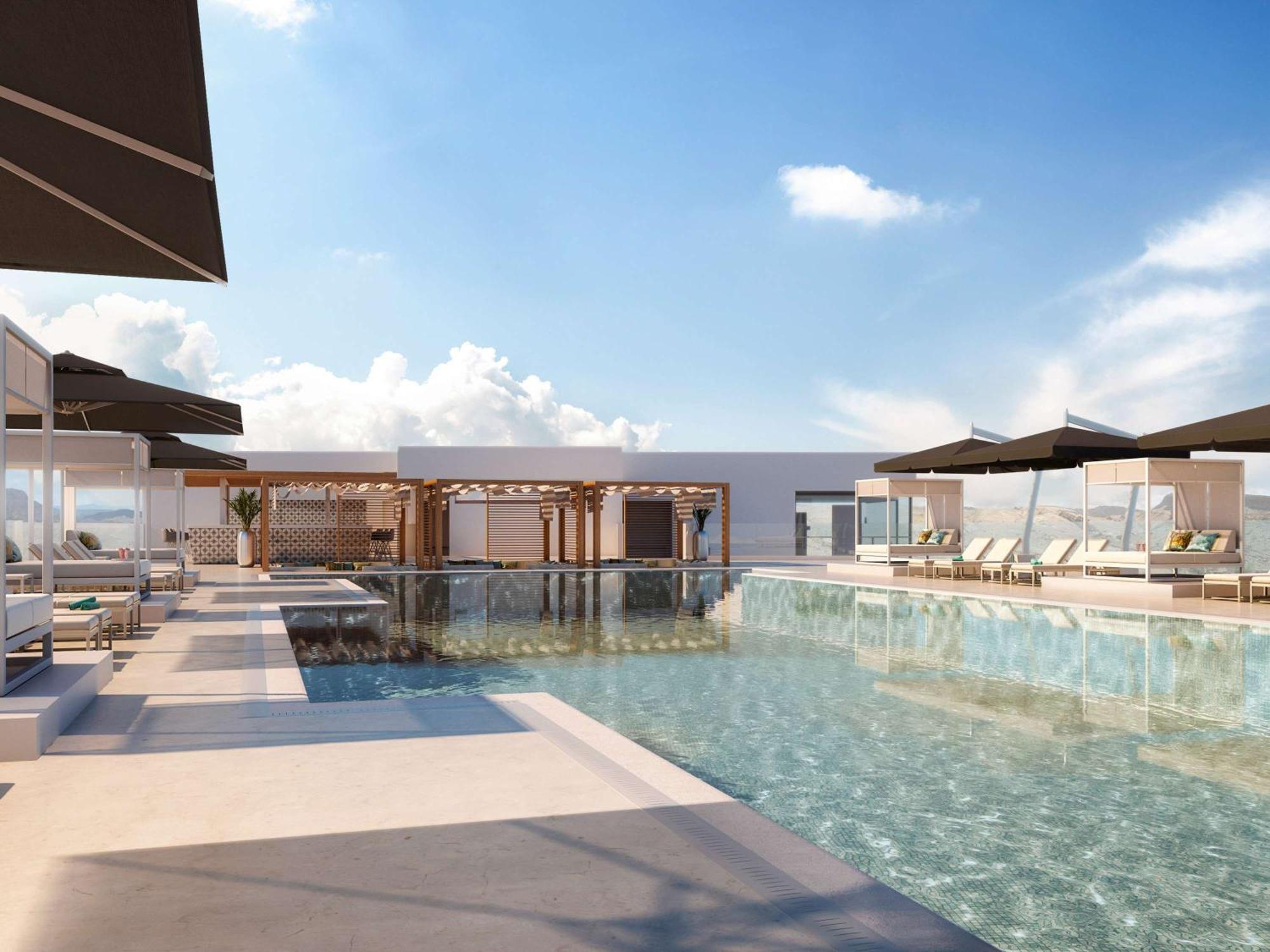 Moevenpick Hotel & Apartments Ghala Muscat Exterior photo The rooftop pool at the hotel